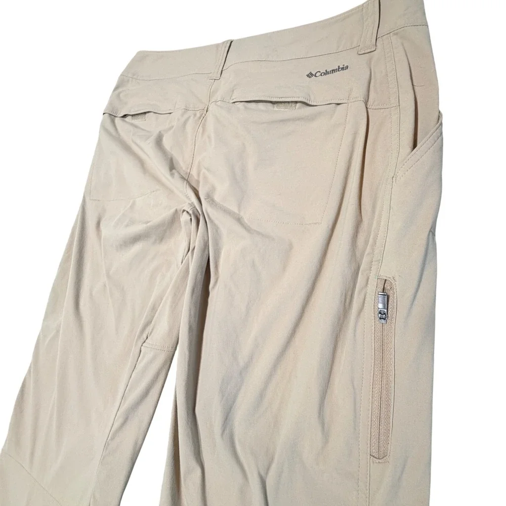 Columbia Trail Hiking Pants Water Resistant Womens 8 Short Tan Stretch Gorpcore